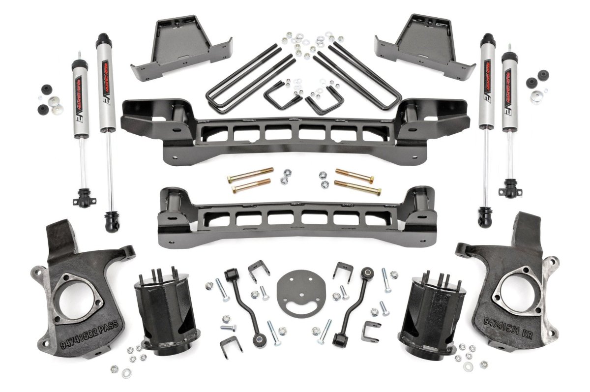 GMC Sierra 1500 Suspension Lift Kit - Rough Country - 6 Inch Lift Kit | V2 Shocks - '99-'06